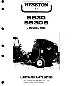 Hesston 5530S Baler Parts manual catalog PDF Download