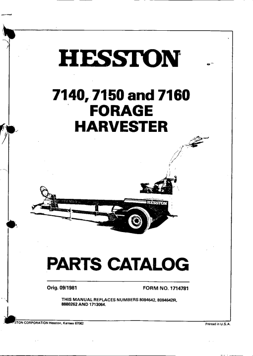 Hesston 7140_7150_7160 Forage_harvester Parts manual catalog PDF Download