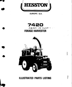 Hesston 7420 Forage_harvester Parts manual catalog PDF Download