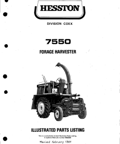 Hesston 7550 Forage_harvester Parts manual catalog PDF Download