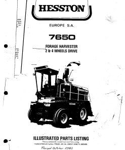 Hesston 7650 Forage_harvester Parts manual catalog PDF Download