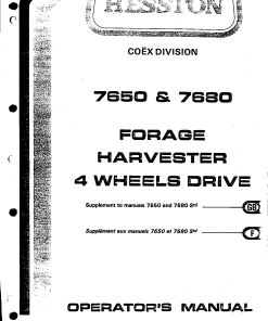 Hesston 7650_7680 Forage_harvester Parts manual catalog PDF Download