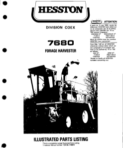 Hesston 7680 Forage_harvester Parts manual catalog PDF Download