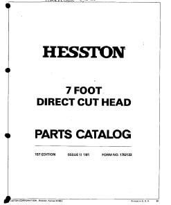 Hesston 7_Foot_Pickup_Head Forage_harvester Parts manual catalog PDF Download