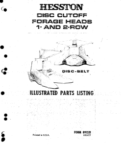 Hesston Forage_Head_1_2_Row Forage_harvester Parts manual catalog PDF Download