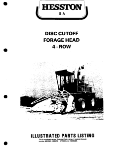 Hesston Forage_Head_4_Row Forage_harvester Parts manual catalog PDF Download