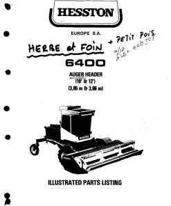 Hesston Header_6400 Forage_harvester Parts manual catalog PDF Download