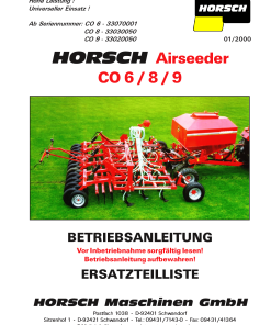 Horsch Airseeder_CO_9 Seed_drill Parts manual catalog PDF Download