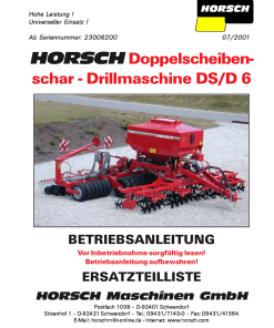 Horsch DS_D_6 Seed_drill Parts manual catalog PDF Download