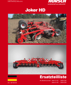 Horsch Joker_HD_3 Disc_harrow Parts manual catalog PDF Download