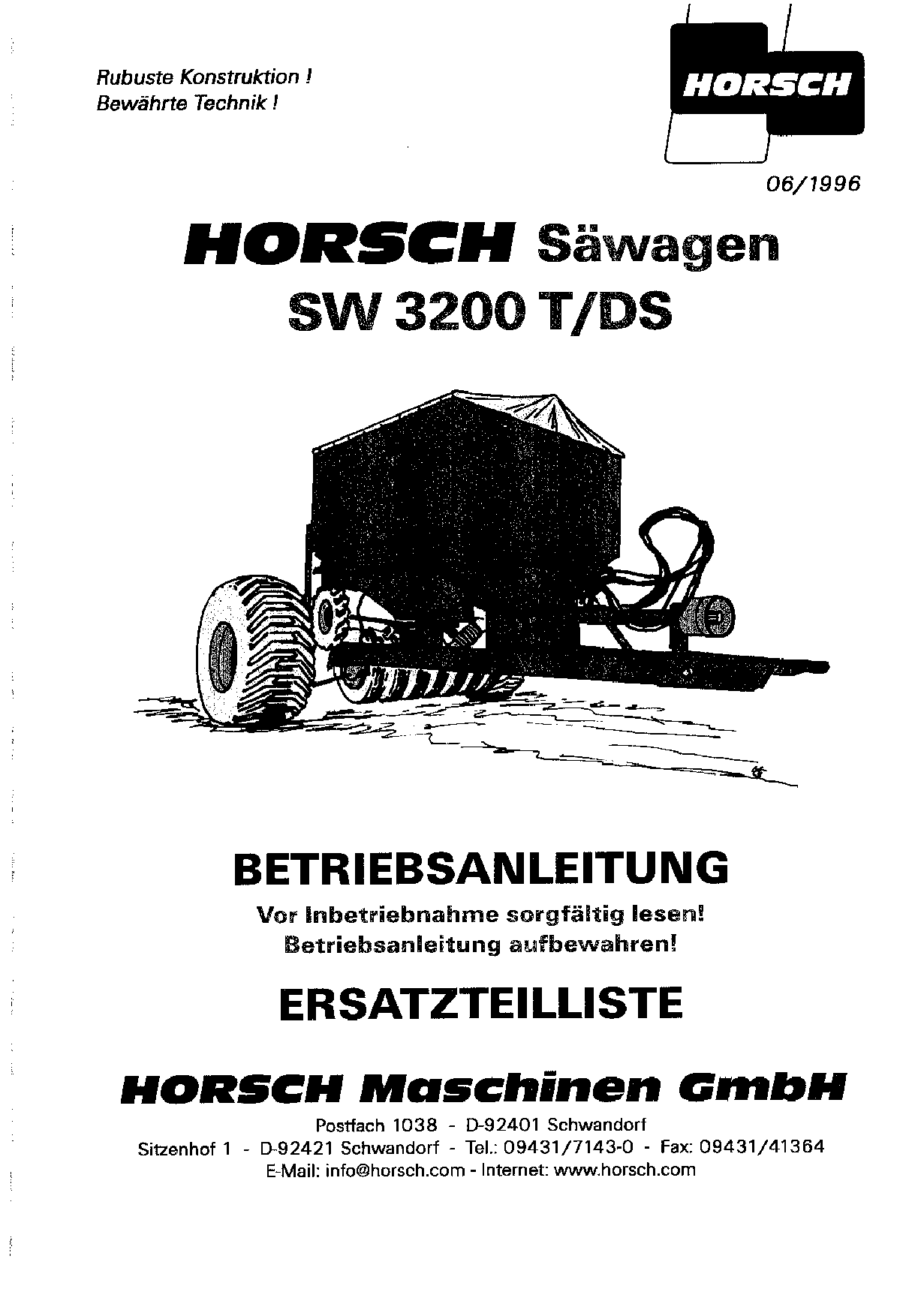 Horsch SW_3200_T_DS Seed_drill Parts manual catalog PDF Download