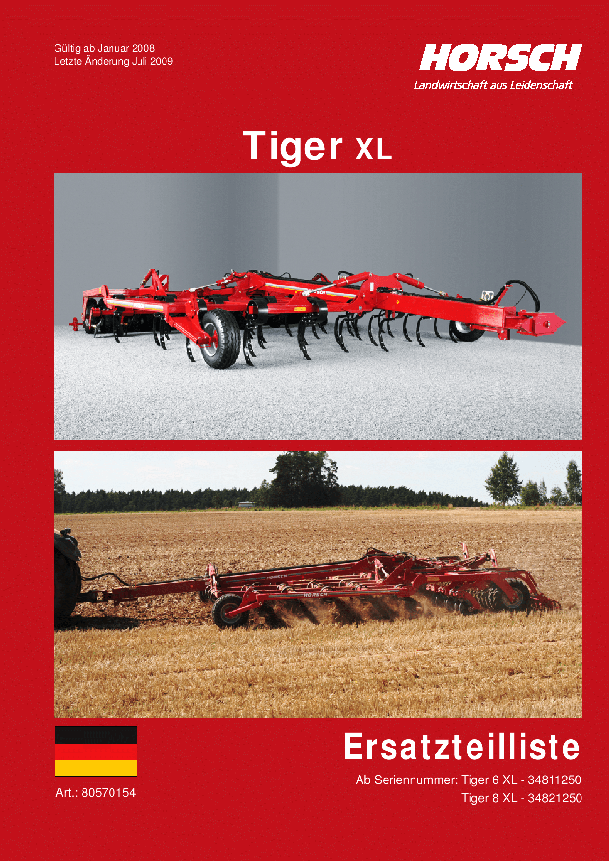Horsch Tiger_6_8_XL Seed_bedder Parts manual catalog PDF Download
