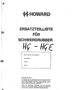 Howard HG_HGE Parts manual catalog PDF Download