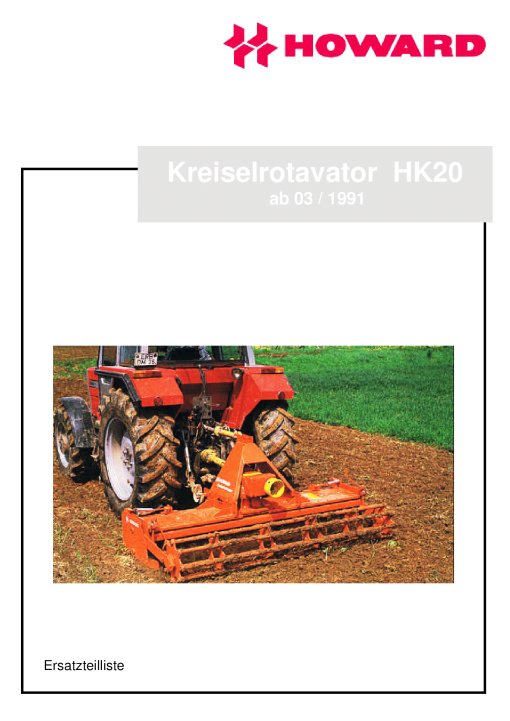 Howard HK20-03_1991 Parts manual catalog PDF Download