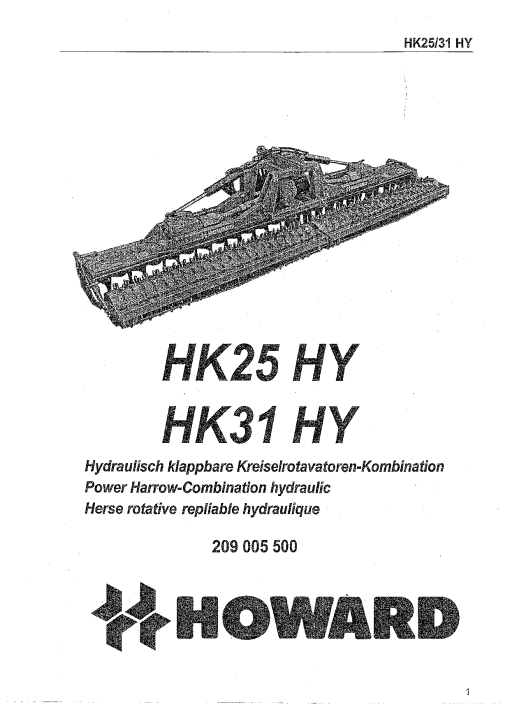 Howard HK25_31HY Parts manual catalog PDF Download