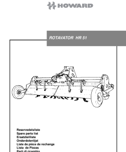 Howard Rotavator_HR51 Parts manual catalog PDF Download