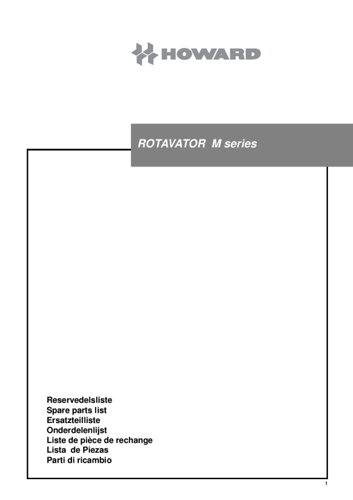 Howard Rotavator_M_series Parts manual catalog PDF Download