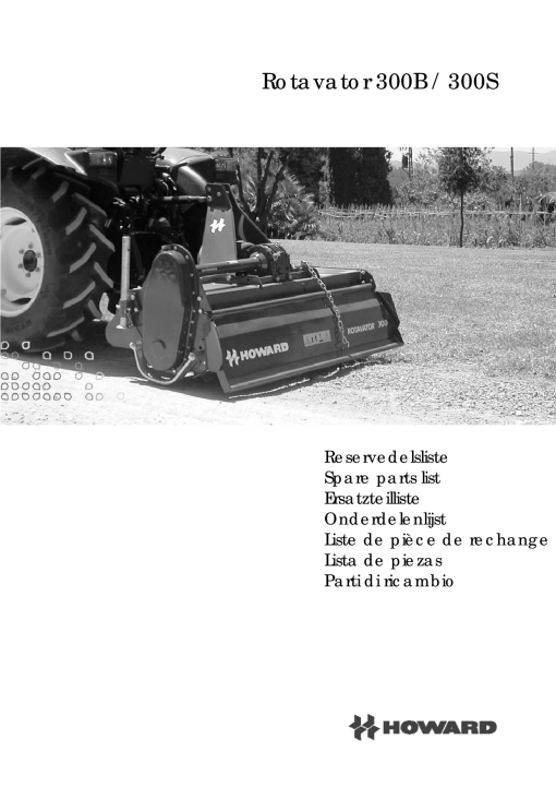 Howard Rotavator_R300B_R300S Parts manual catalog PDF Download