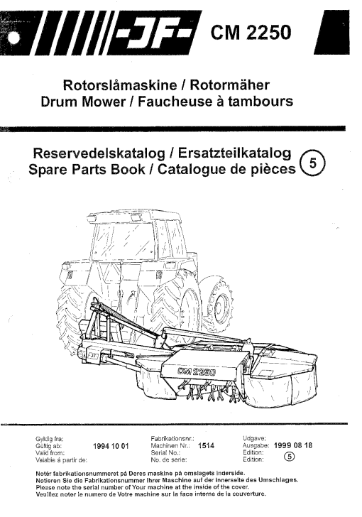 JF_Stoll CM_2250 Mower Parts manual catalog PDF Download