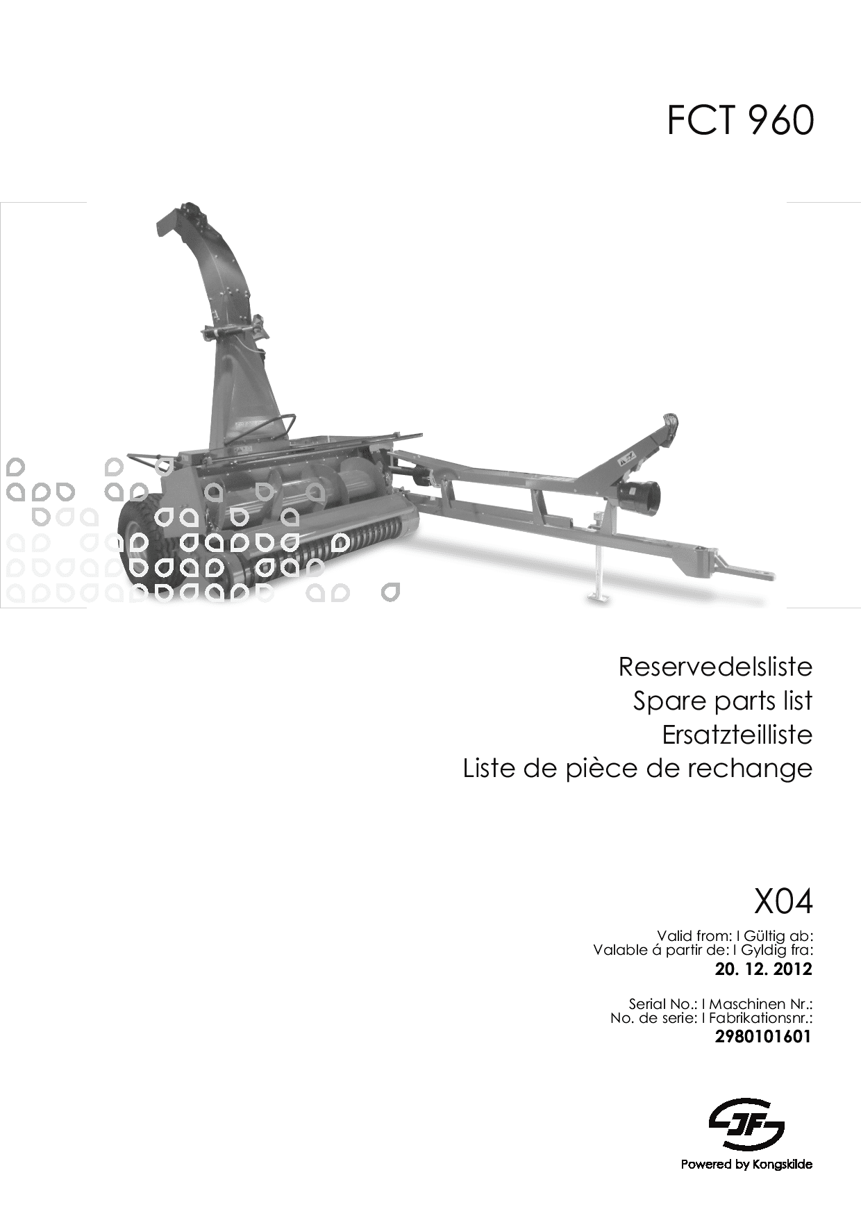 JF_Stoll FCT_960 Forage Harvester Parts manual catalog PDF Download