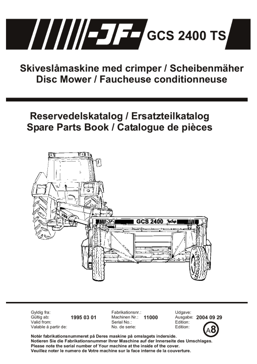 JF_Stoll GCS_2400_TS Mower Parts manual catalog PDF Download