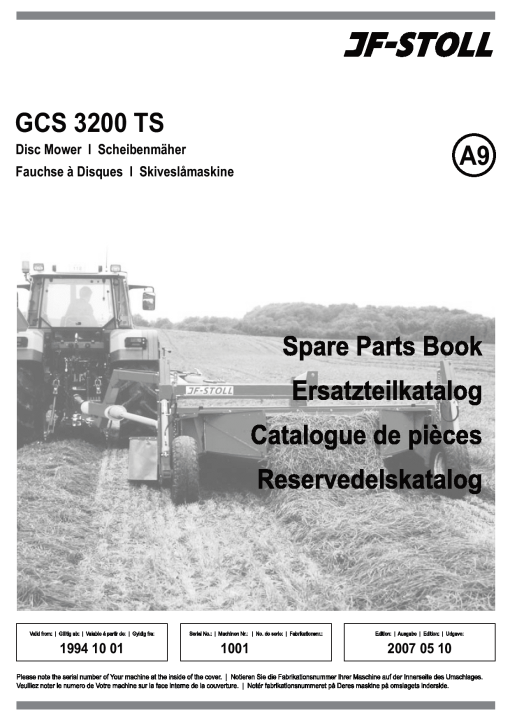 JF_Stoll GCS_3200_TS Mower Parts manual catalog PDF Download