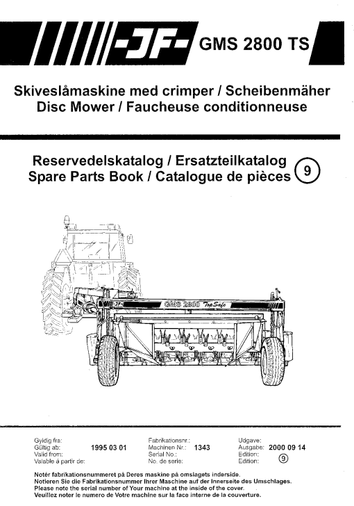 JF_Stoll GMS_2800_TS_1995 Mower Parts manual catalog PDF Download