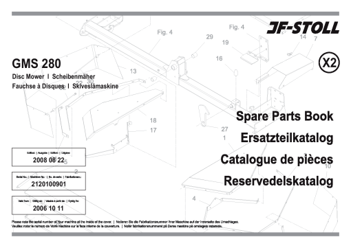 JF_Stoll GMS_280_2006 Forage Harvester Parts manual catalog PDF Download
