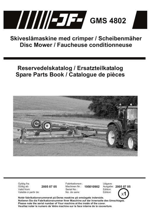 JF_Stoll GMS_4802 Mower Parts manual catalog PDF Download