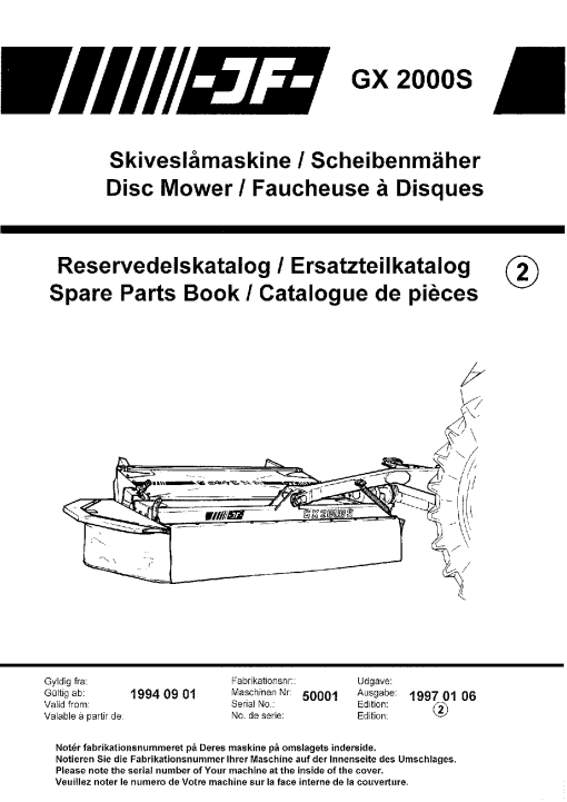 JF_Stoll GX_2000_S Mower Parts manual catalog PDF Download