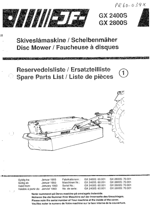 JF_Stoll GX_2400_2800_S Mower Parts manual catalog PDF Download