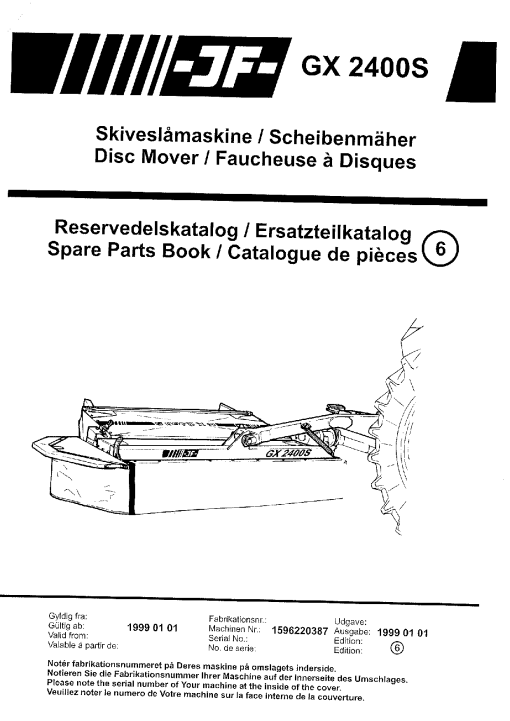 JF_Stoll GX_2400_S_1999 Mower Parts manual catalog PDF Download