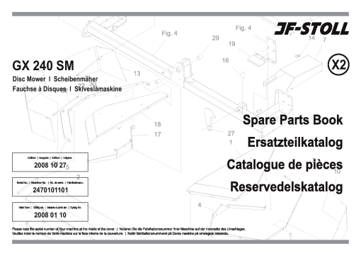 JF_Stoll GX_240_SM Mower Parts manual catalog PDF Download