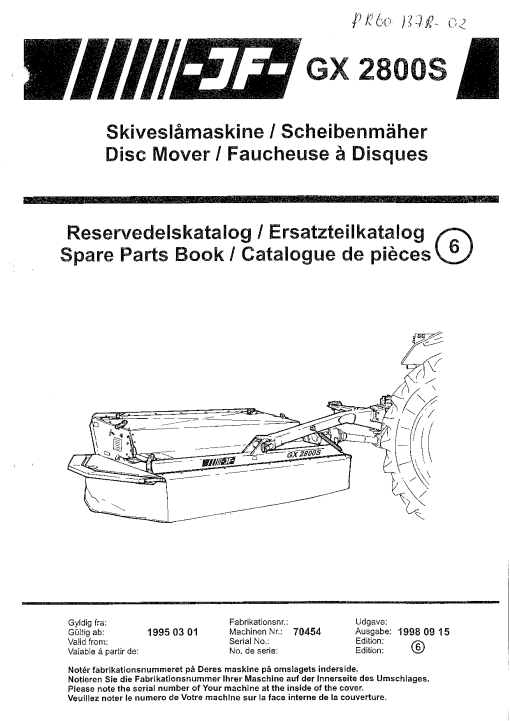 JF_Stoll GX_2800_S Mower Parts manual catalog PDF Download