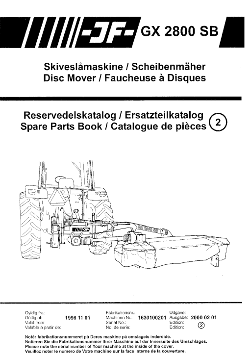 JF_Stoll GX_2800_SB_1998 Mower Parts manual catalog PDF Download