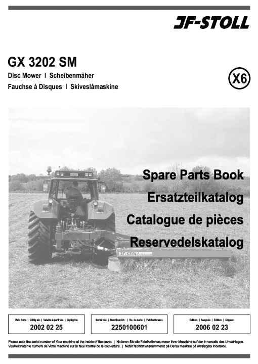 JF_Stoll GX_3202_SM Mower Parts manual catalog PDF Download