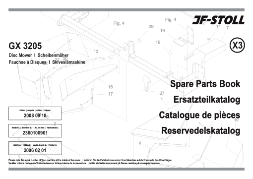 JF_Stoll GX_3205 Mower Parts manual catalog PDF Download