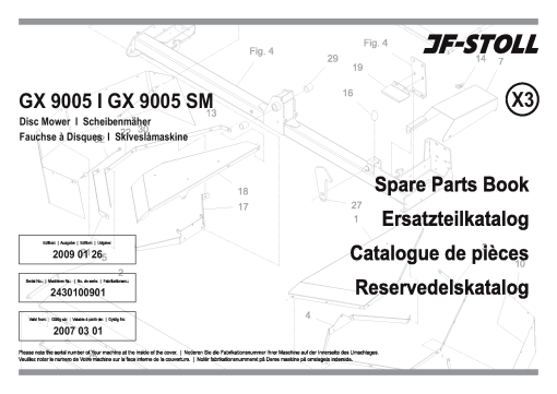JF_Stoll GX_9005 Mower Parts manual catalog PDF Download