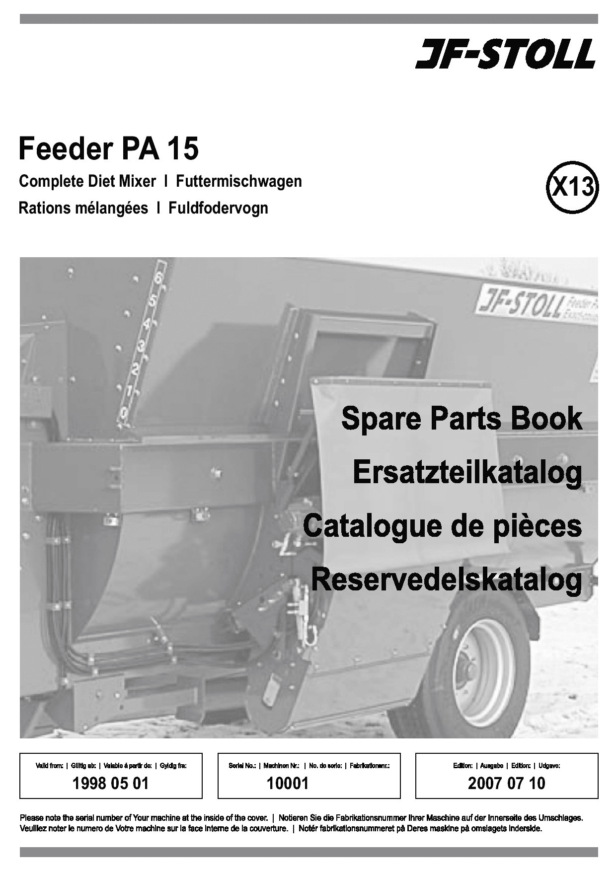 JF_Stoll PA15 Diet Mixer Parts manual catalog PDF Download