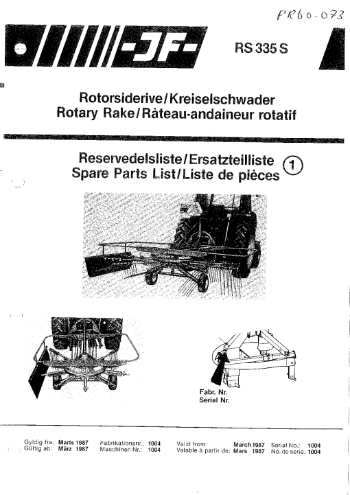 JF_Stoll RS_335 Rake Parts manual catalog PDF Download