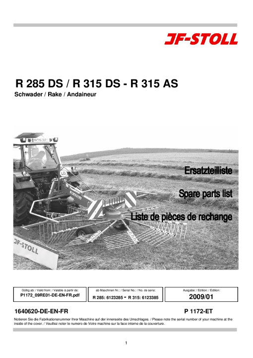JF_Stoll R_285_315_DS_AS Rake Parts manual catalog PDF Download