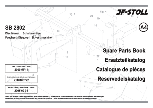 JF_Stoll SB_2802 Mower Parts manual catalog PDF Download