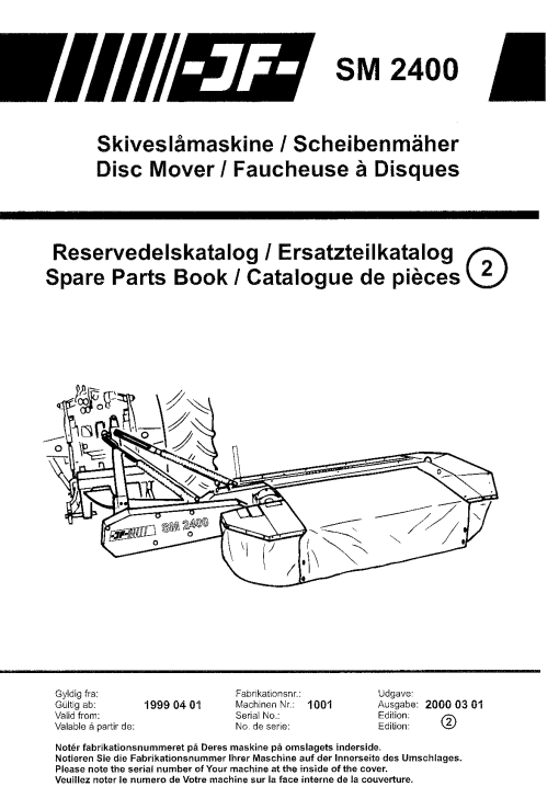 JF_Stoll SM_2400 Mower Parts manual catalog PDF Download