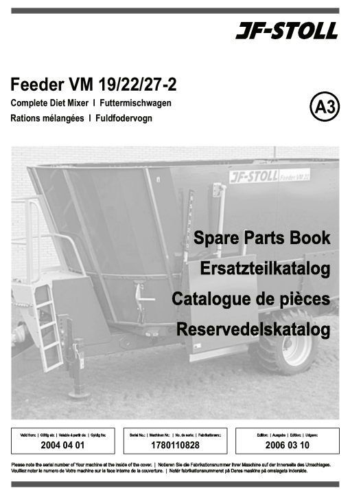 JF_Stoll VM_19_22_27-2_2004 2Auger Diet Mixer Parts manual catalog PDF Download
