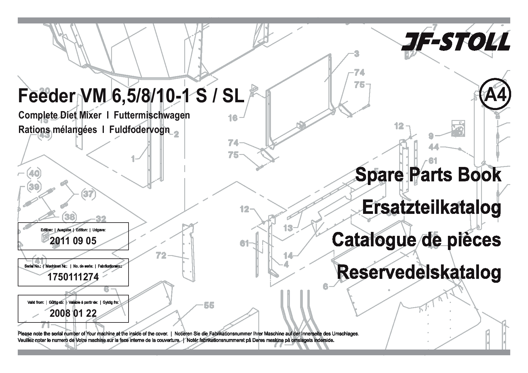 JF_Stoll VM_6.5_8_10_1S 1Auger Diet Mixer Parts manual catalog PDF Download