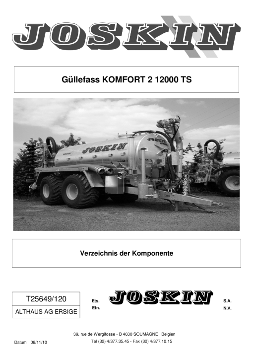 Joskin Komforrt_2_12000Muck spreader Parts manual catalog PDF Download