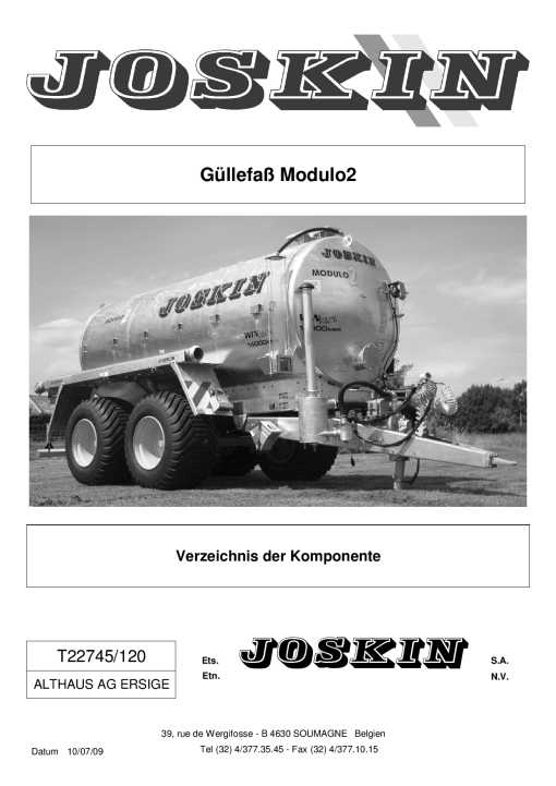 Joskin Modulo2_T22745-120 Slurry Parts manual catalog PDF Download