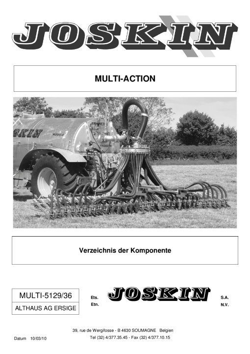 Joskin Multi-Action_5129-36 Combinator Slurry Parts manual catalog PDF Download