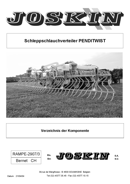 Joskin Penditwist Combinator Slurry Parts manual catalog PDF Download