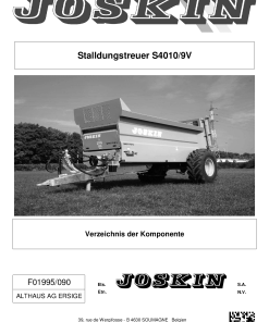 Joskin S4010-9VMuck spreader Parts manual catalog PDF Download